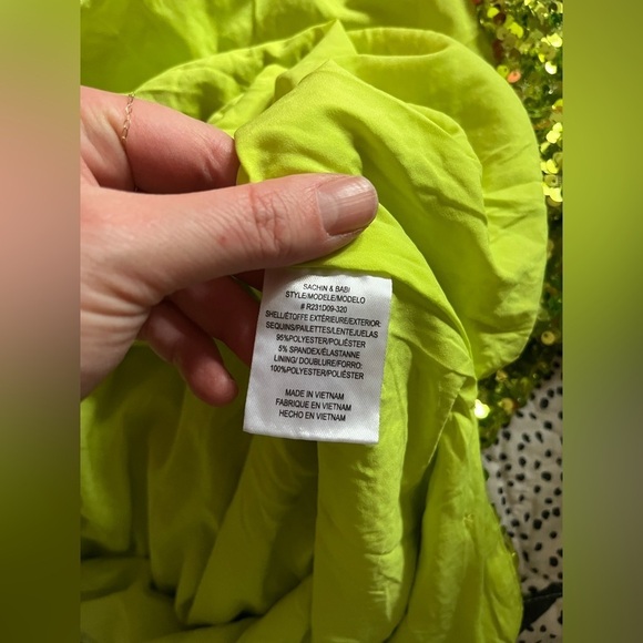 Sachin + Babi Lime Green Sequin Midi Dress - Picture 10 of 10
